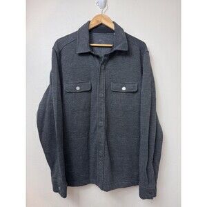 Tommy Bahama Men's Tofino Cpo Jacket  XL Charcoal Grey Jacquard Hidden Snap